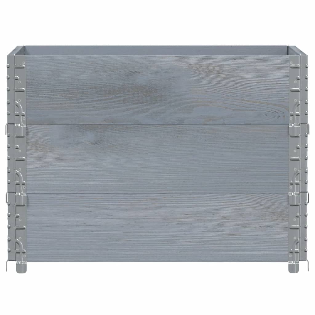 Pallekarmer 3 stk grå 80x60 cm heltre furu