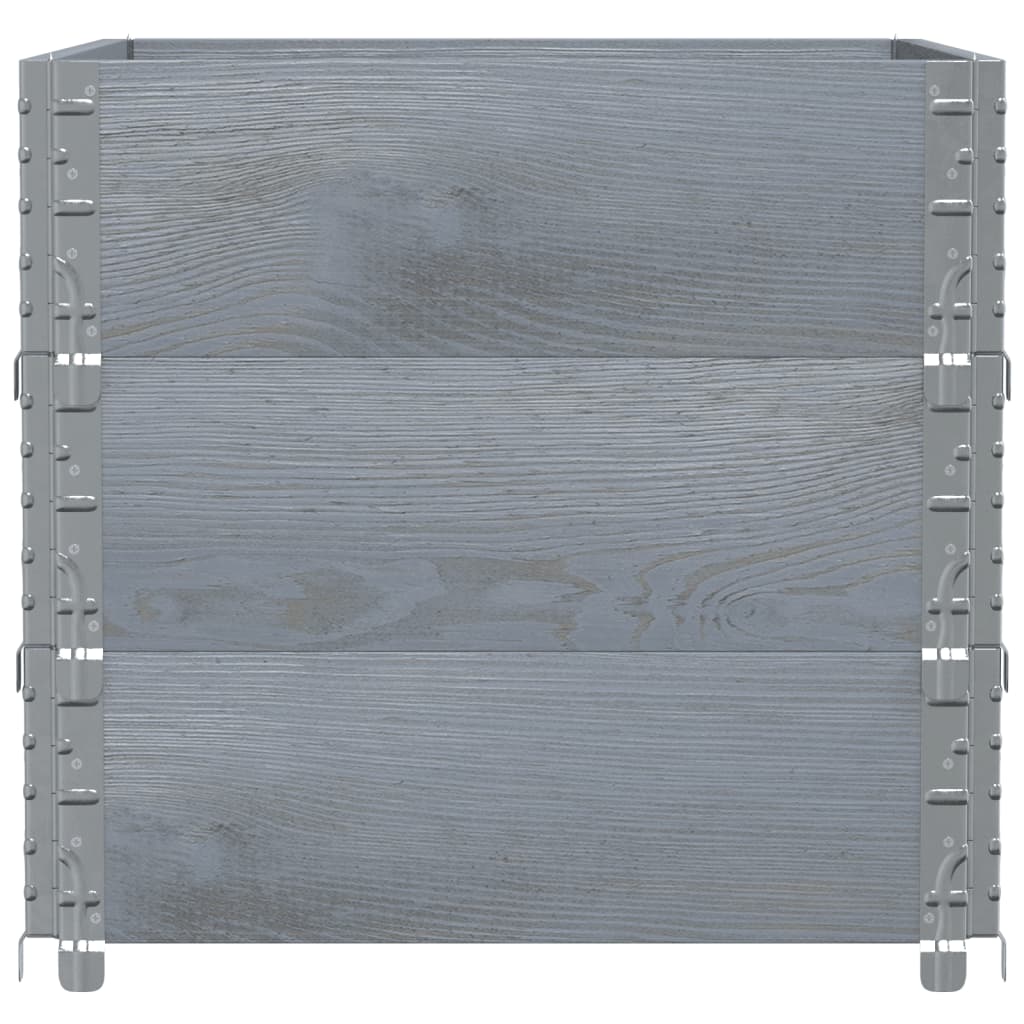 Pallekarmer 3 stk grå 80x60 cm heltre furu