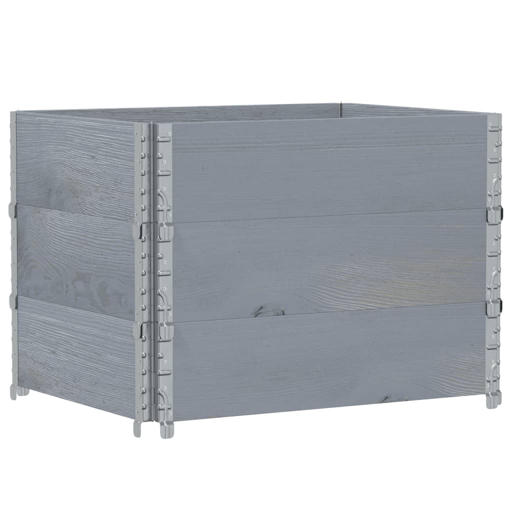 Pallekarmer 3 stk grå 80x60 cm heltre furu
