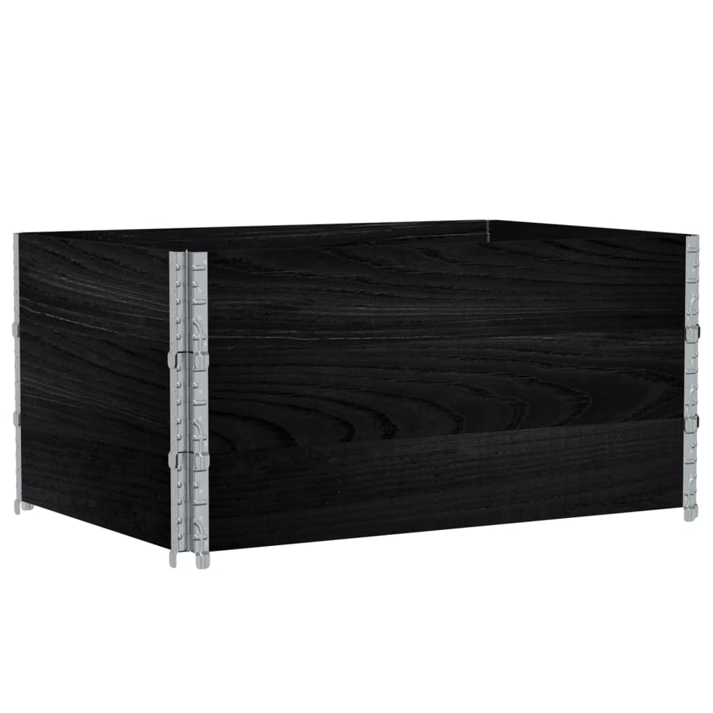 Pallekarmer 3 stk svart 120x80 cm heltre furu