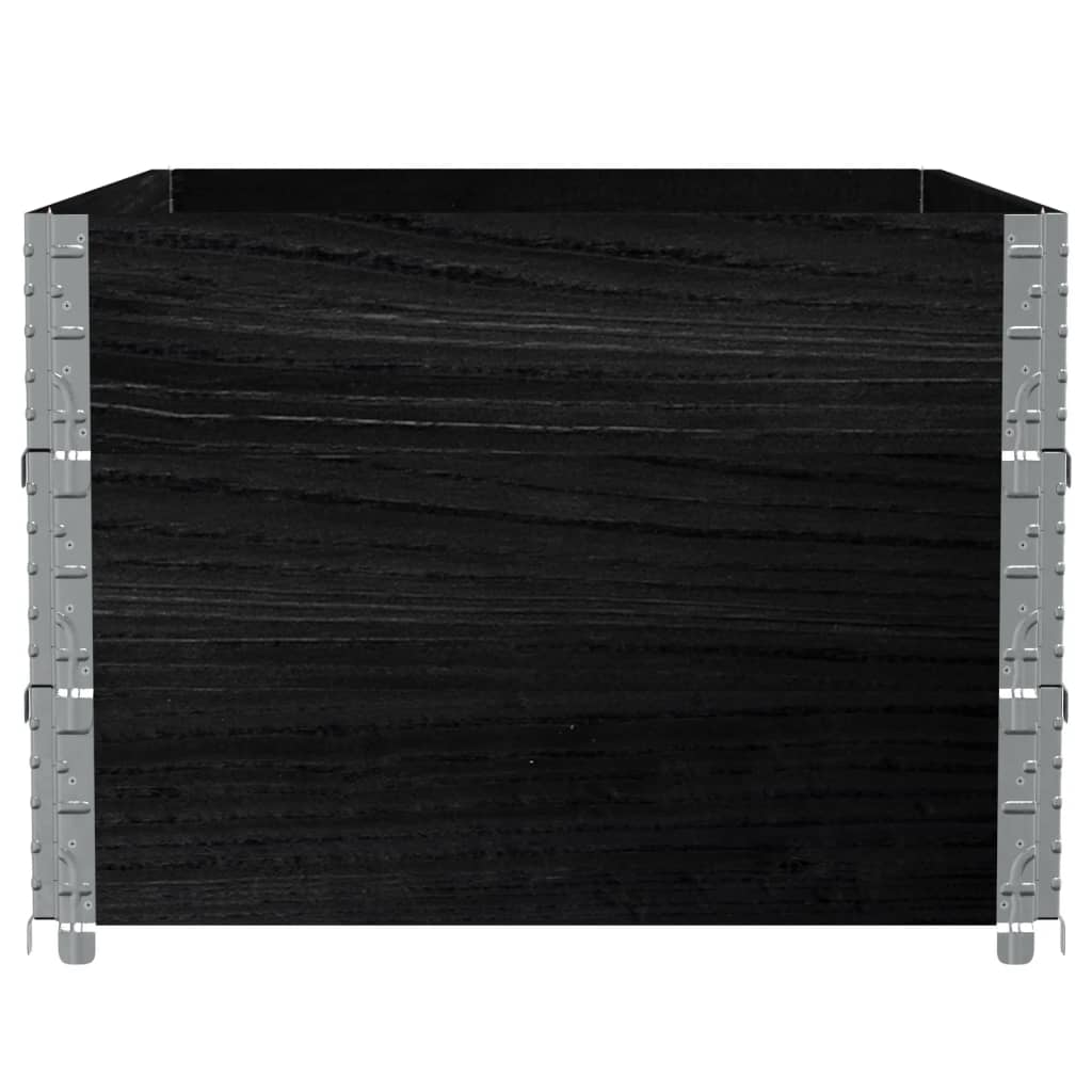 Pallekarmer 3 stk svart 120x80 cm heltre furu