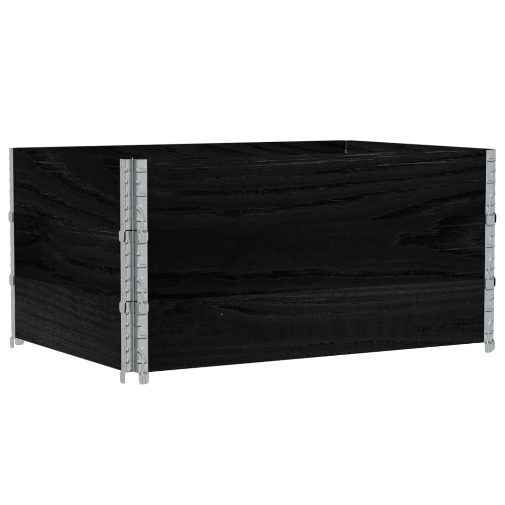 Pallekarmer 3 stk svart 120x80 cm heltre furu