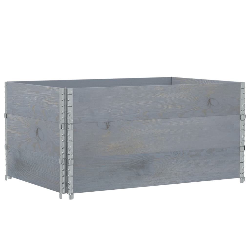 Pallekarmer 3 stk grå 120x80 cm heltre furu