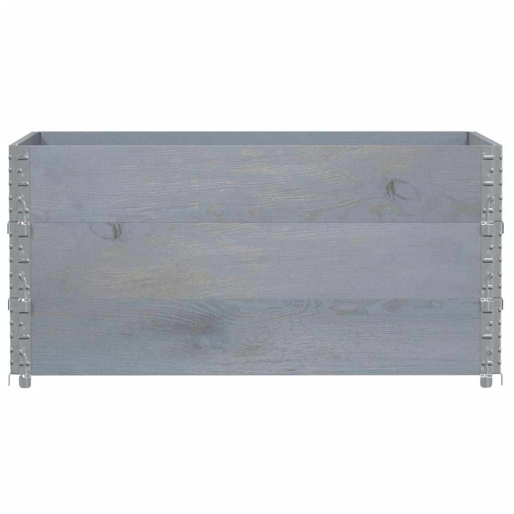 Pallekarmer 3 stk grå 120x80 cm heltre furu
