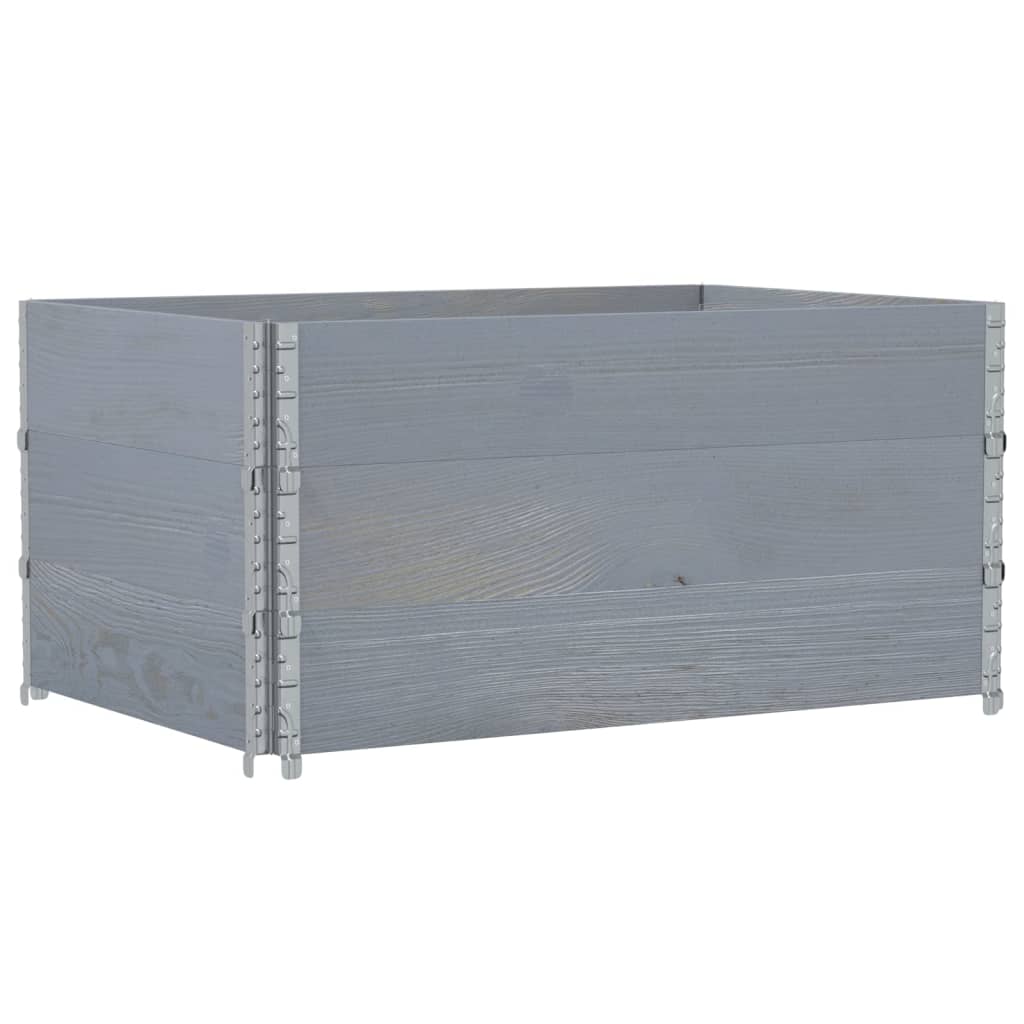 Pallekarmer 3 stk grå 120x80 cm heltre furu