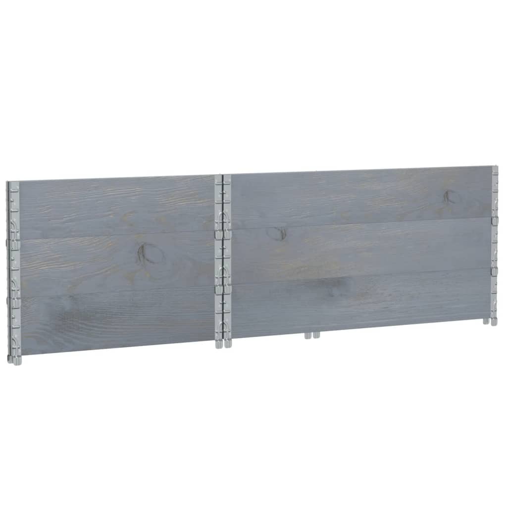 Pallekarmer 3 stk grå 120x80 cm heltre furu