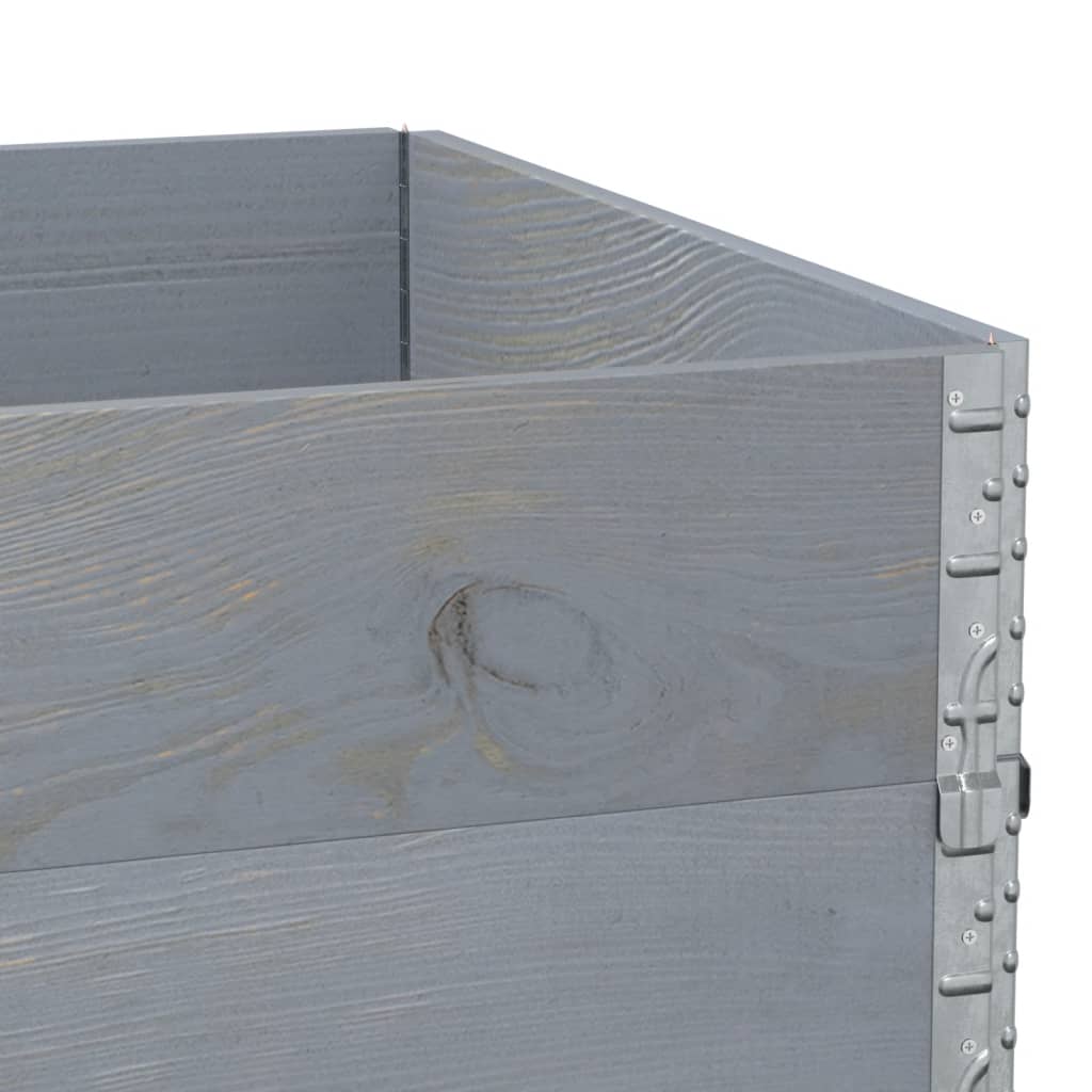 Pallekarmer 3 stk grå 120x80 cm heltre furu
