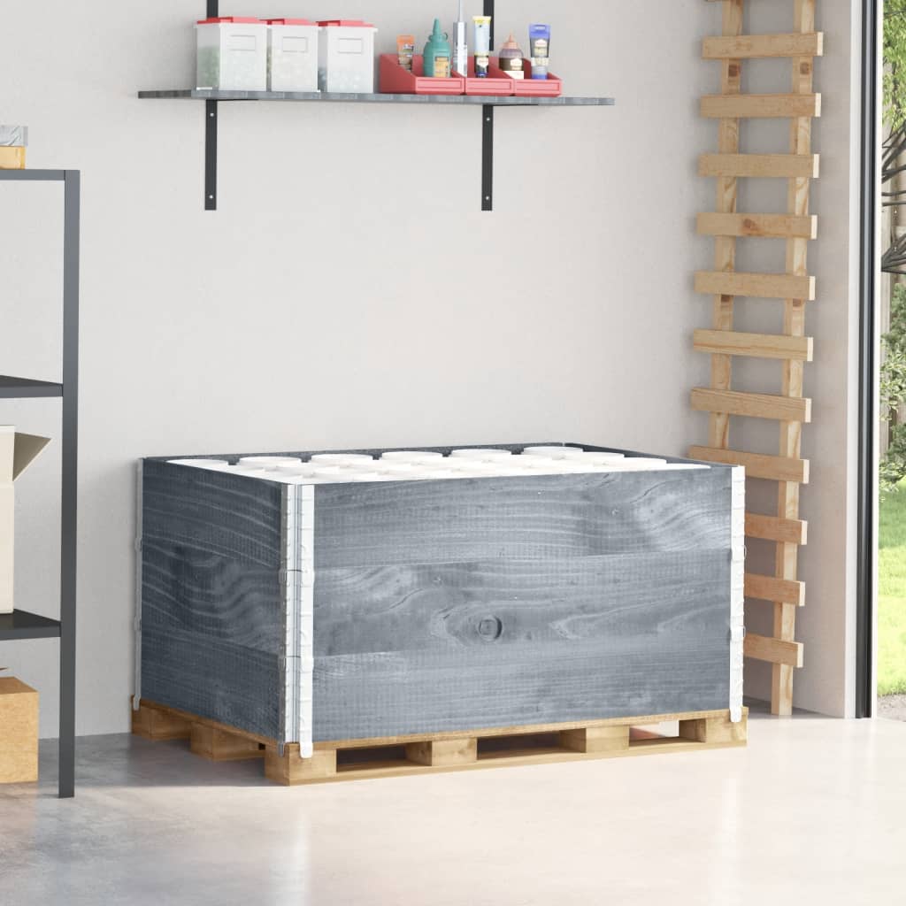 Pallekarmer 3 stk grå 120x80 cm heltre furu