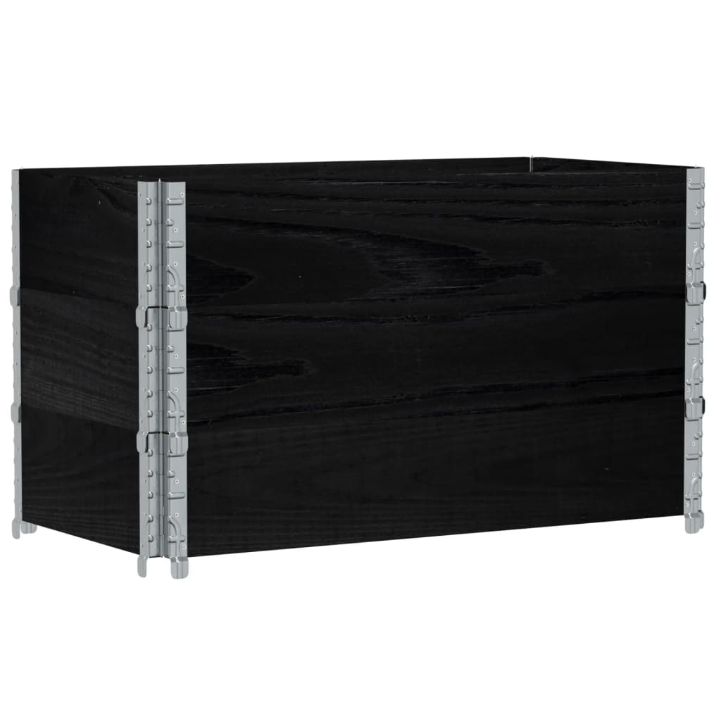 Pallekarmer 3 stk svart 100x50 cm heltre furu