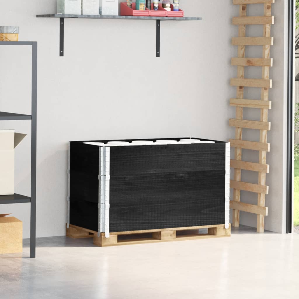 Pallekarmer 3 stk svart 100x50 cm heltre furu