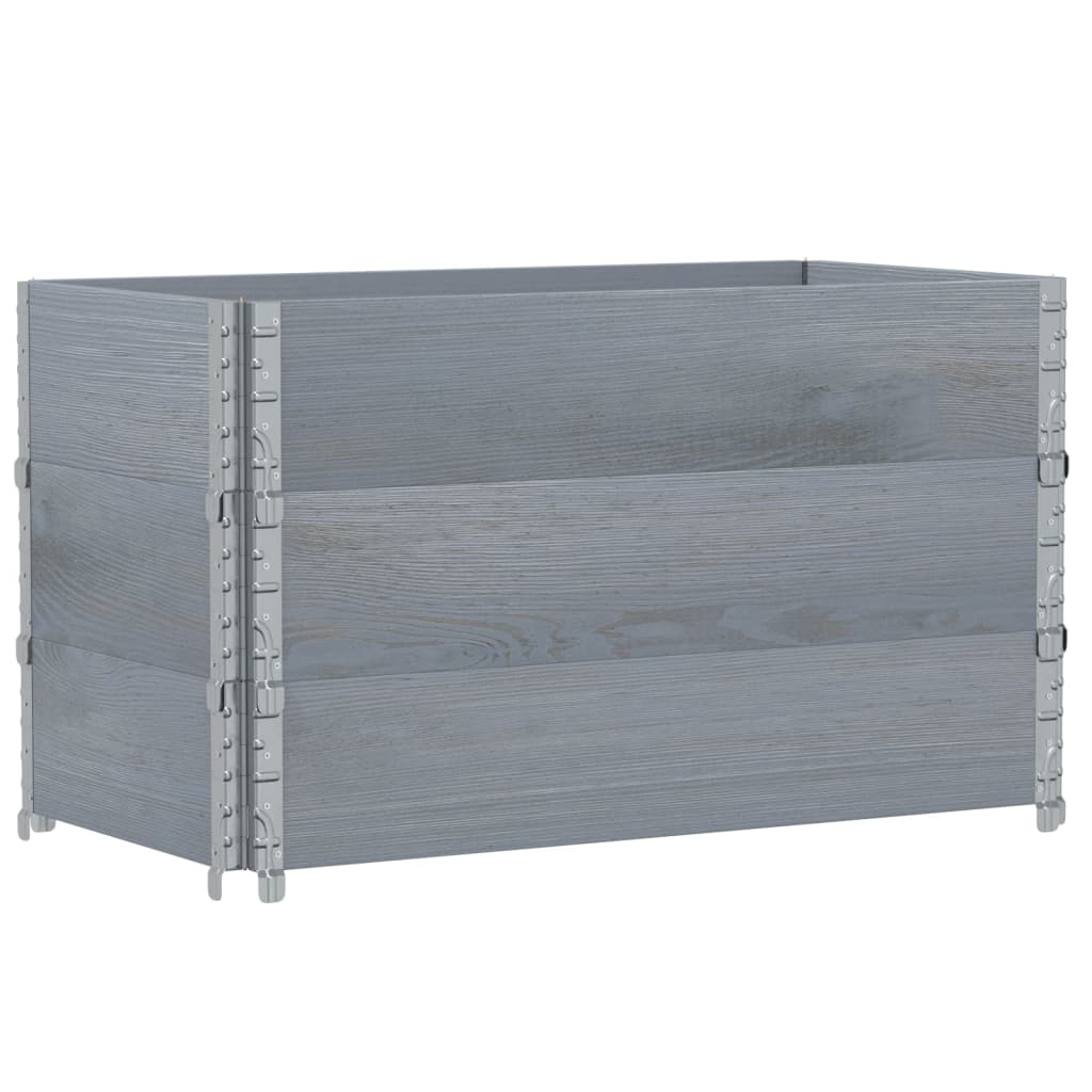 Pallekarmer 3 stk grå 100x50 cm heltre furu
