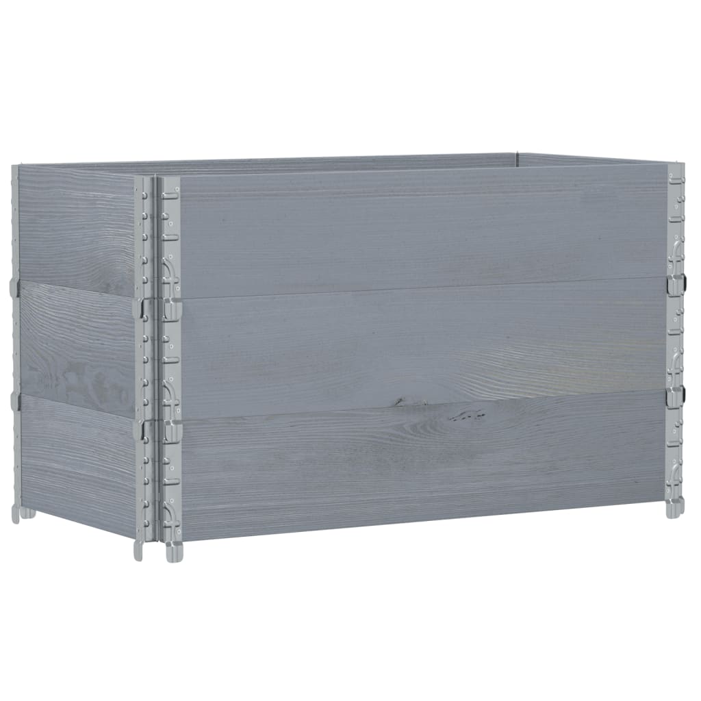 Pallekarmer 3 stk grå 100x50 cm heltre furu