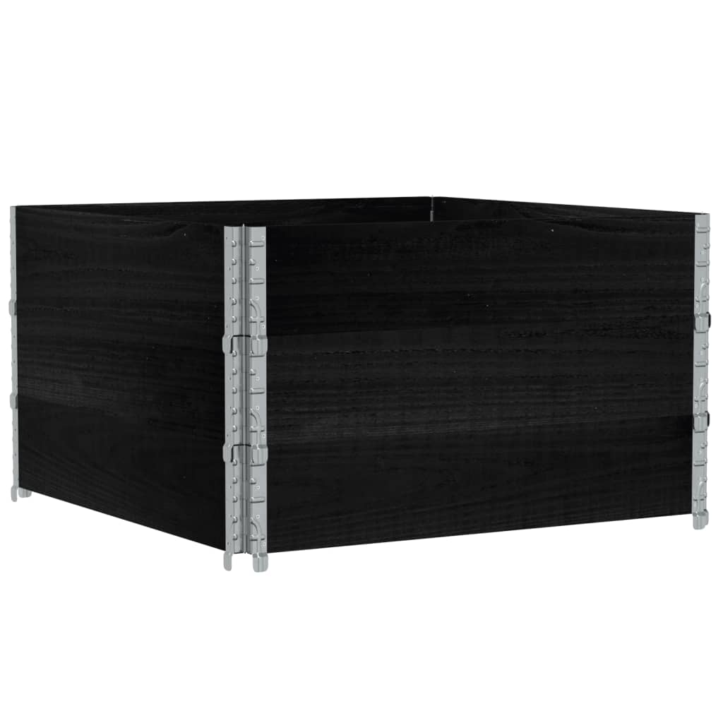 Pallekarmer 3 stk svart 100x100 cm heltre furu