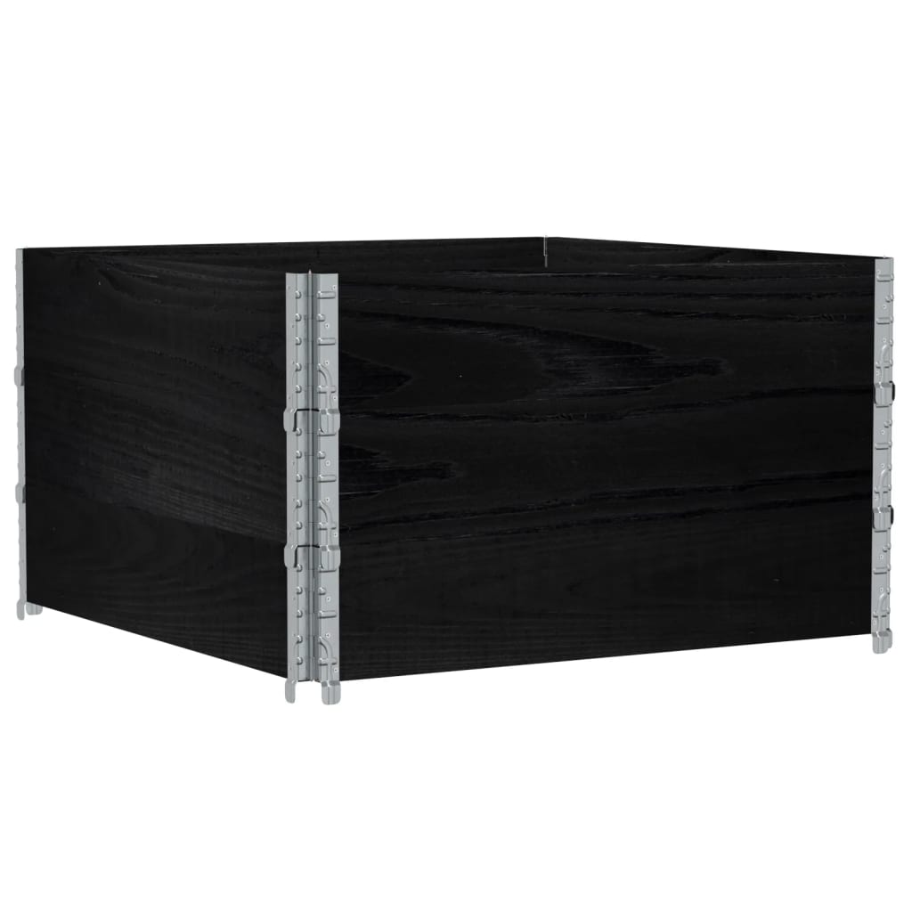 Pallekarmer 3 stk svart 100x100 cm heltre furu