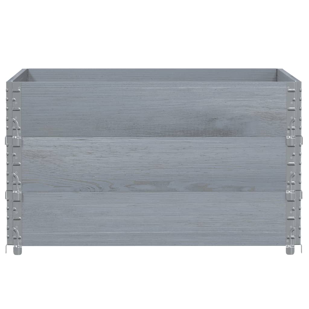 Pallekarmer 3 stk grå 100x100 cm heltre furu