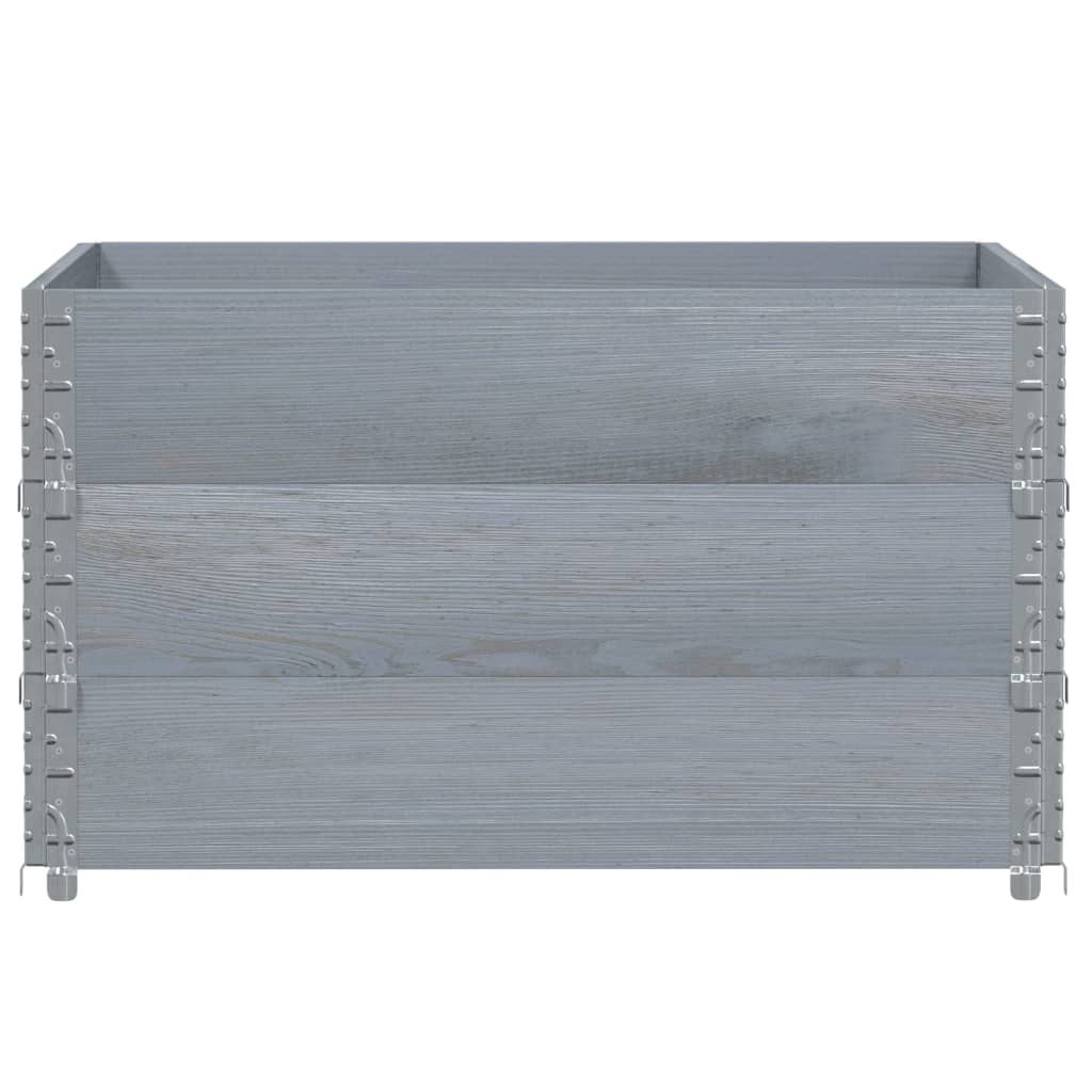 Pallekarmer 3 stk grå 100x100 cm heltre furu