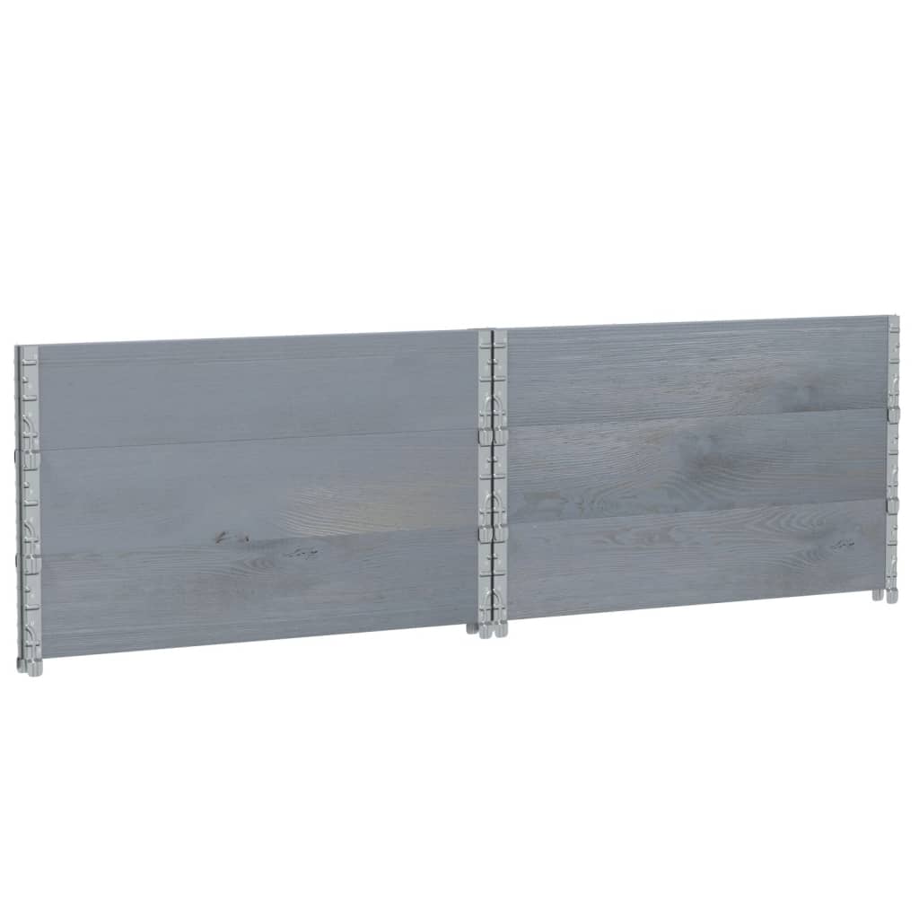 Pallekarmer 3 stk grå 100x100 cm heltre furu