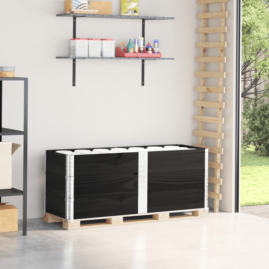 Pallekarmer 3 stk svart 150x50 cm heltre furu