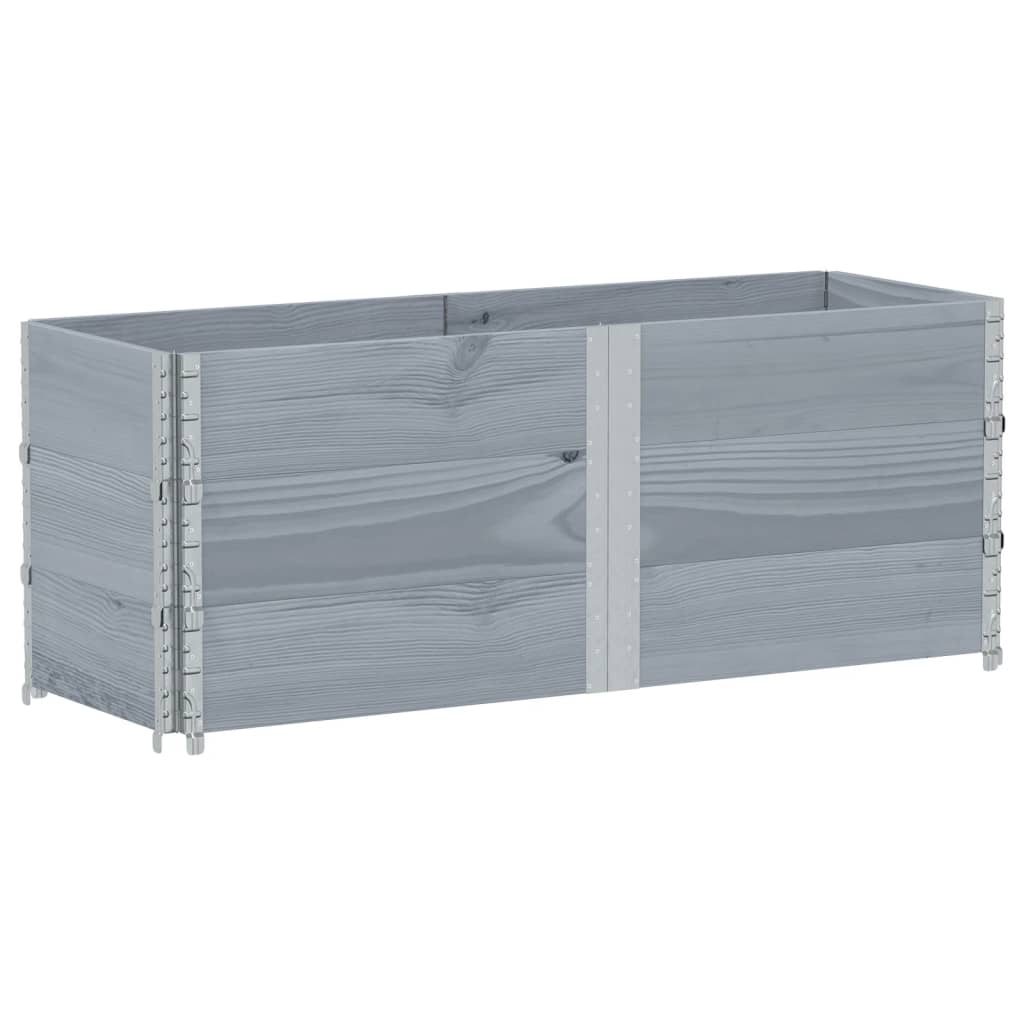 Pallekarmer 3 stk grå 150x50 cm heltre furu