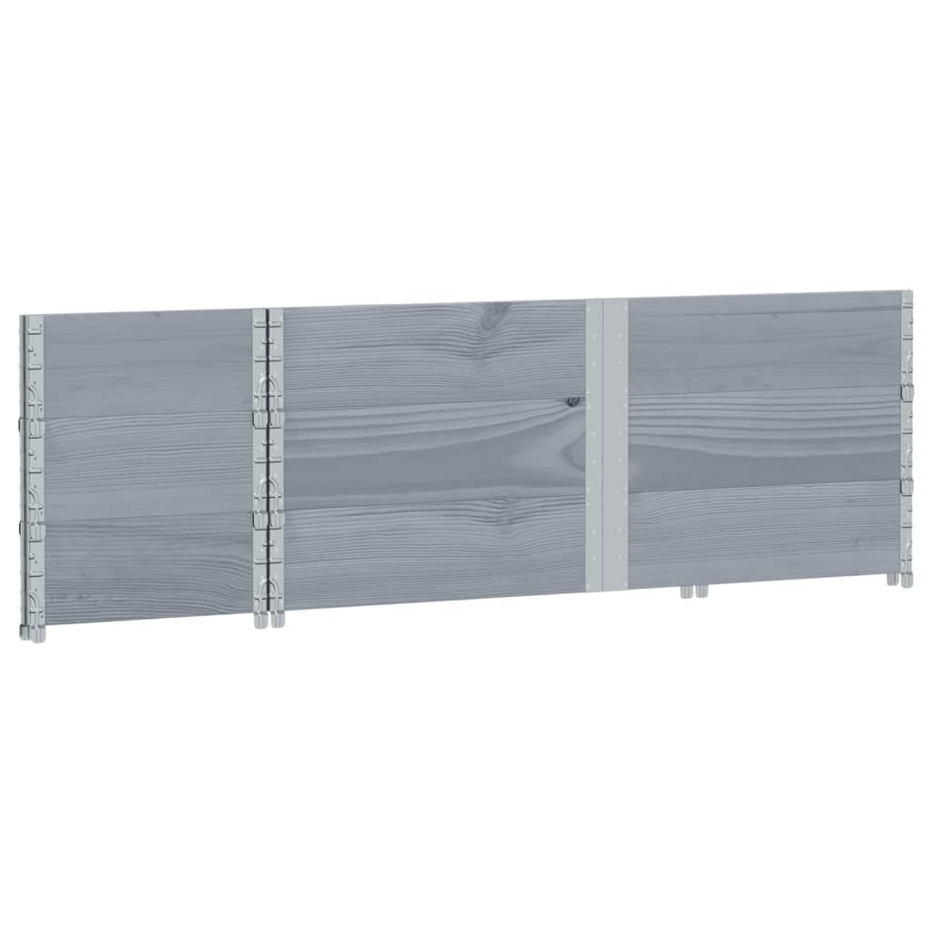 Pallekarmer 3 stk grå 150x50 cm heltre furu