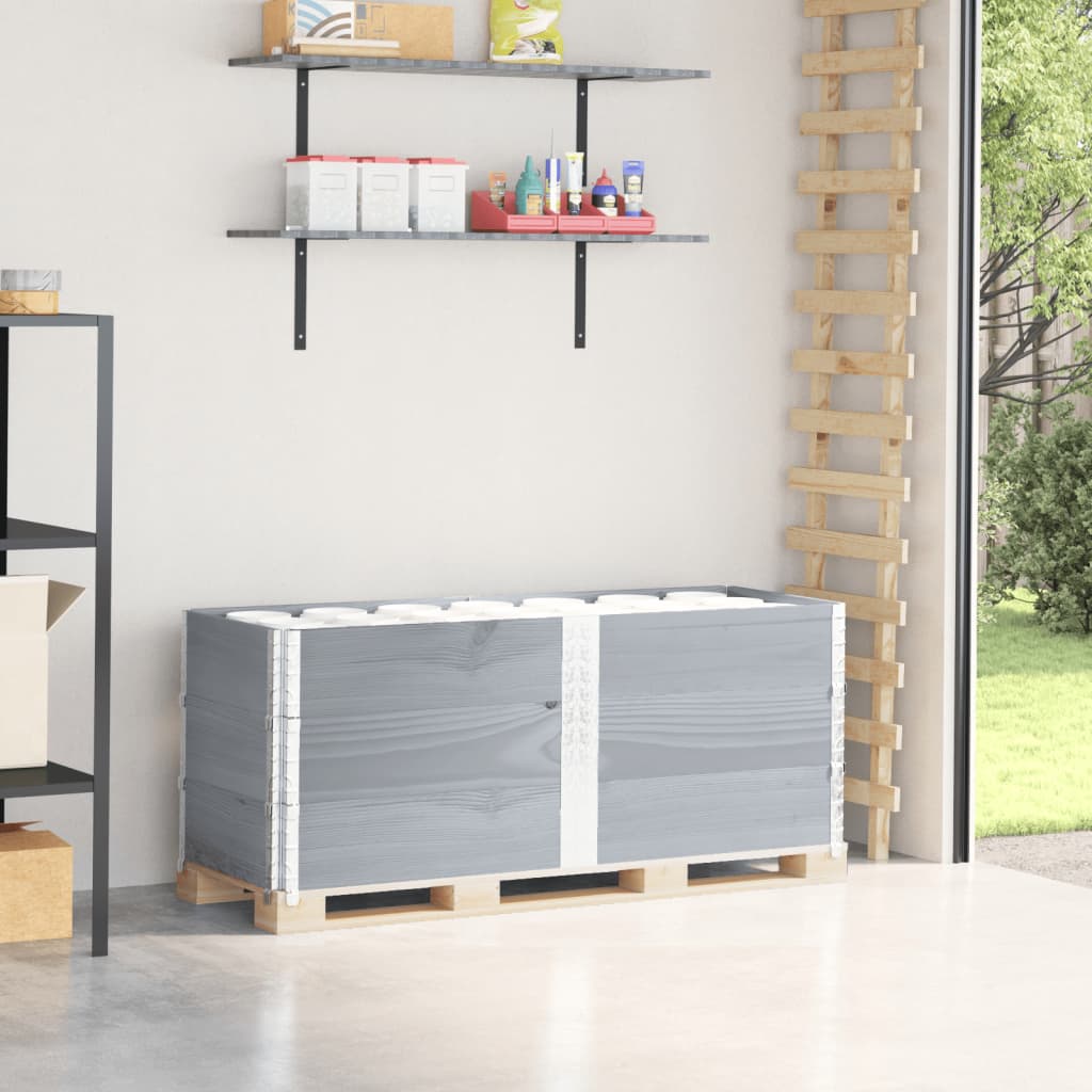 Pallekarmer 3 stk grå 150x50 cm heltre furu