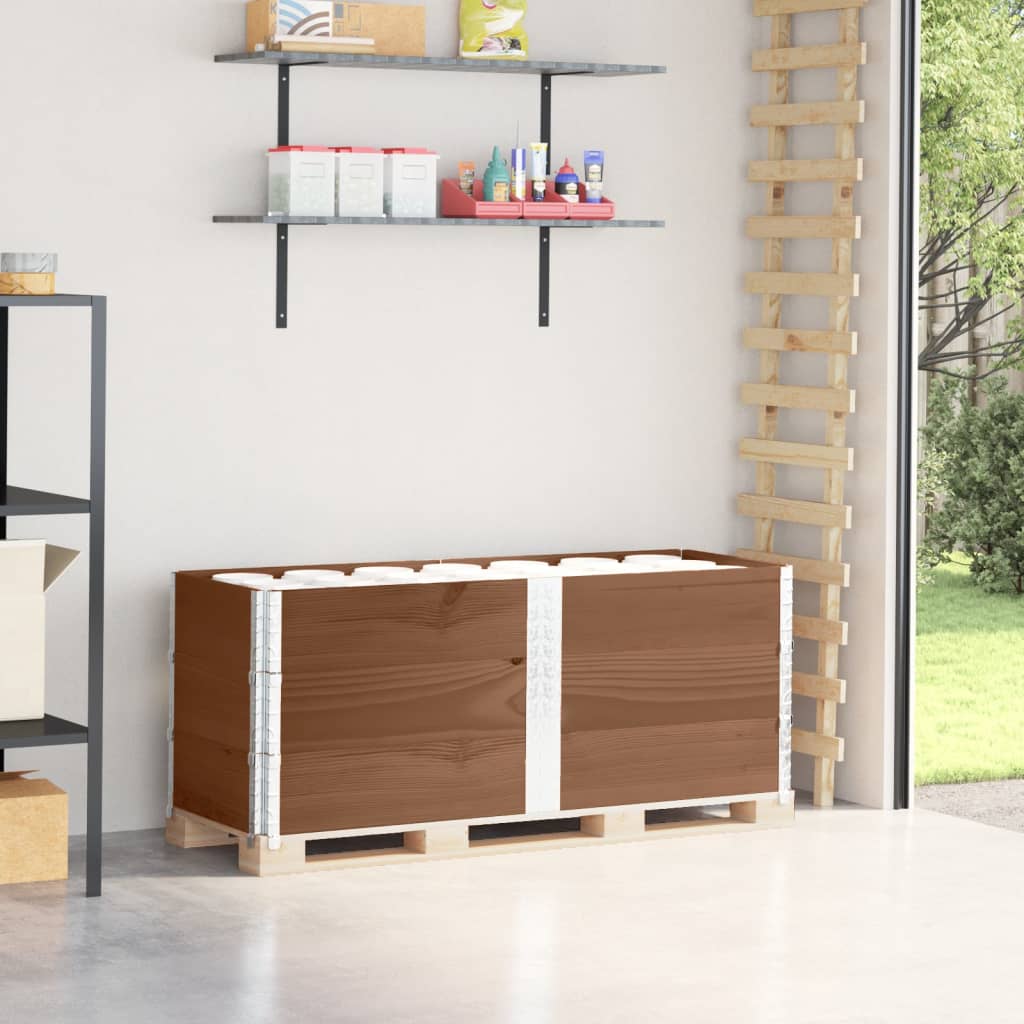 Pallekarmer 3 stk brun 150x50 cm heltre furu vidaXL