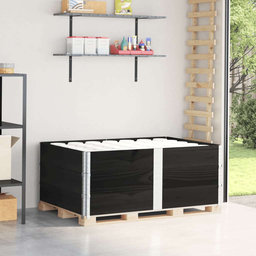 Pallekarmer 3 stk svart 150x100 cm heltre furu