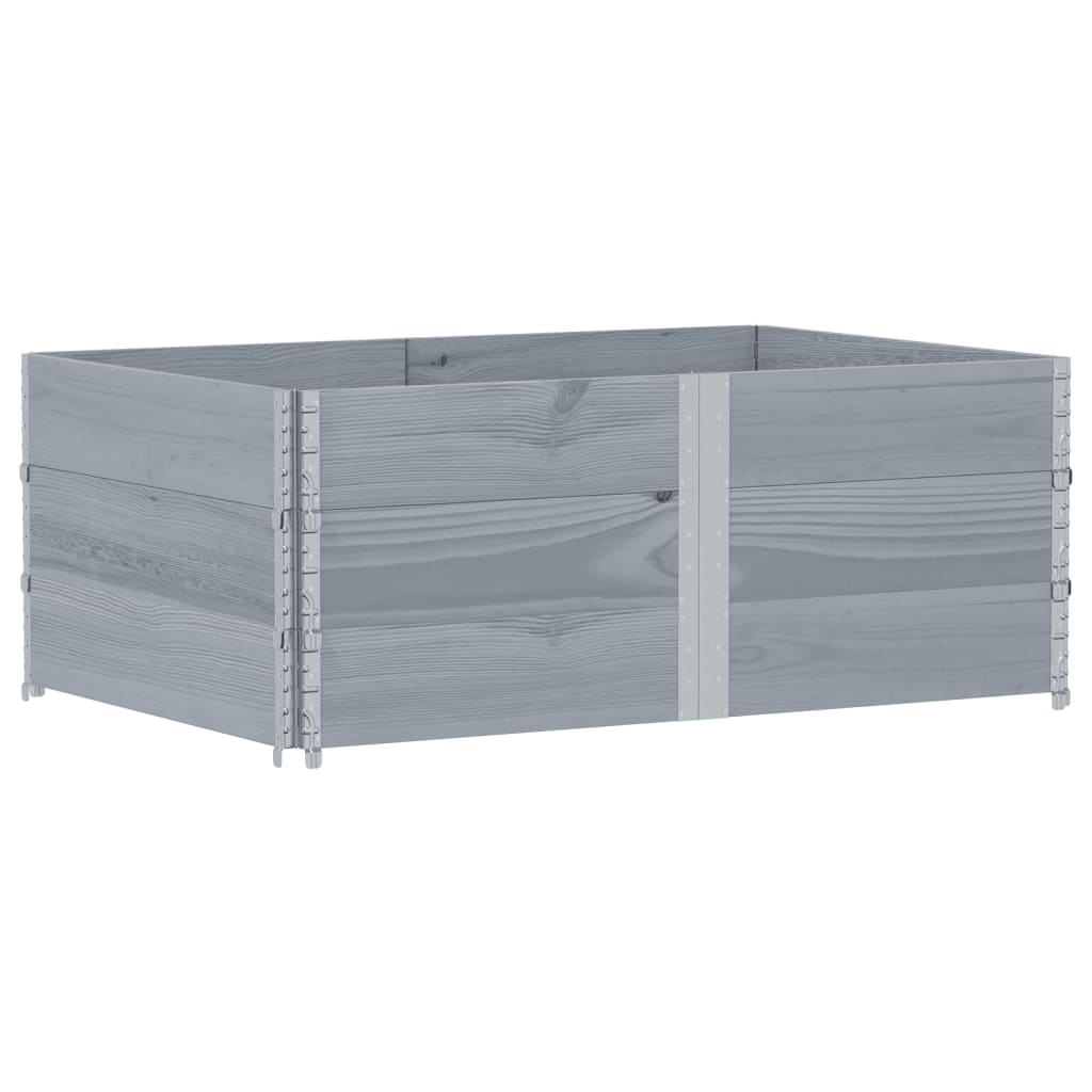 Pallekarmer 3 stk grå 150x100 cm heltre furu