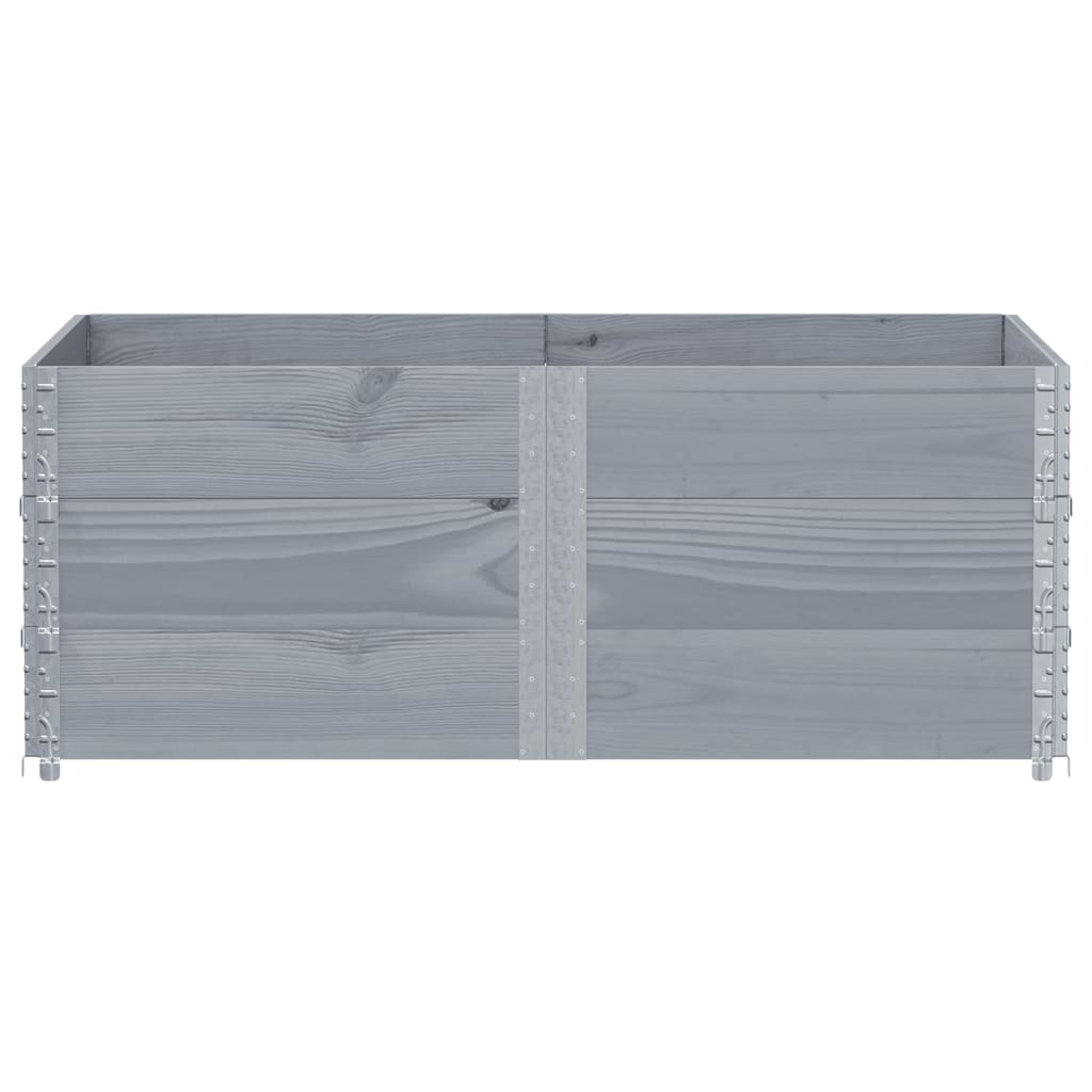 Pallekarmer 3 stk grå 150x100 cm heltre furu