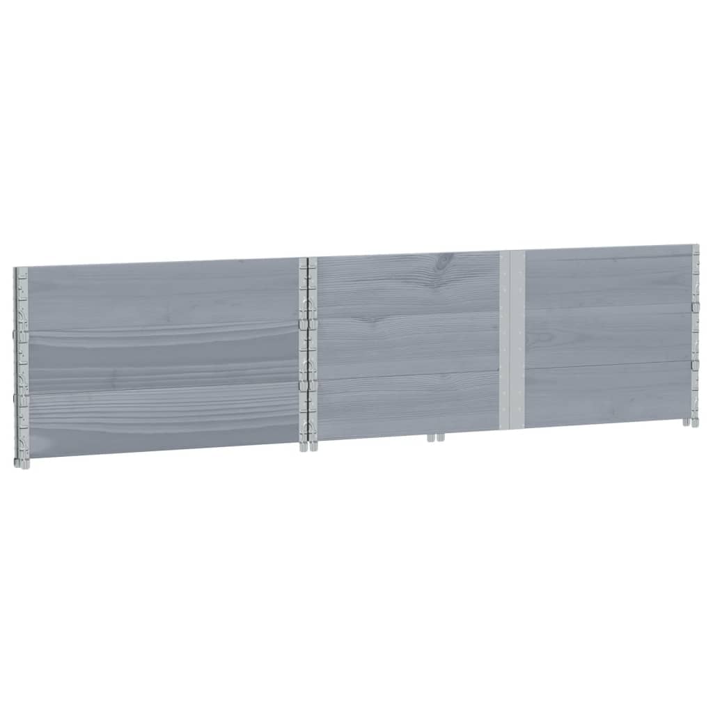 Pallekarmer 3 stk grå 150x100 cm heltre furu