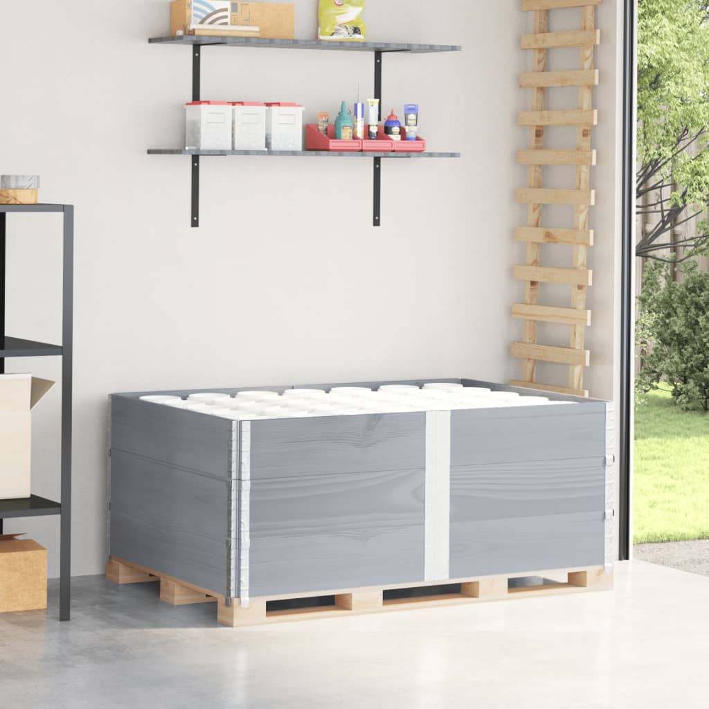 Pallekarmer 3 stk grå 150x100 cm heltre furu