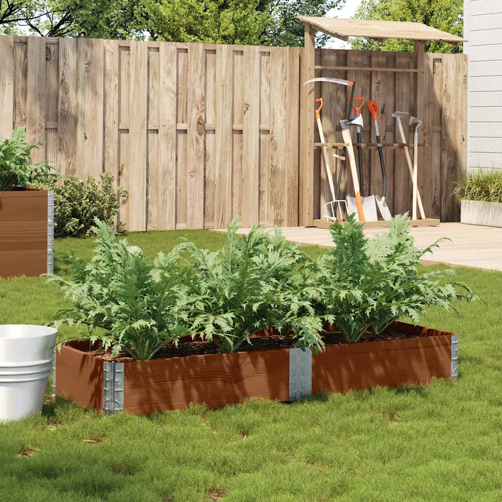 Plantekasse brun 150x50 cm heltre furu vidaXL
