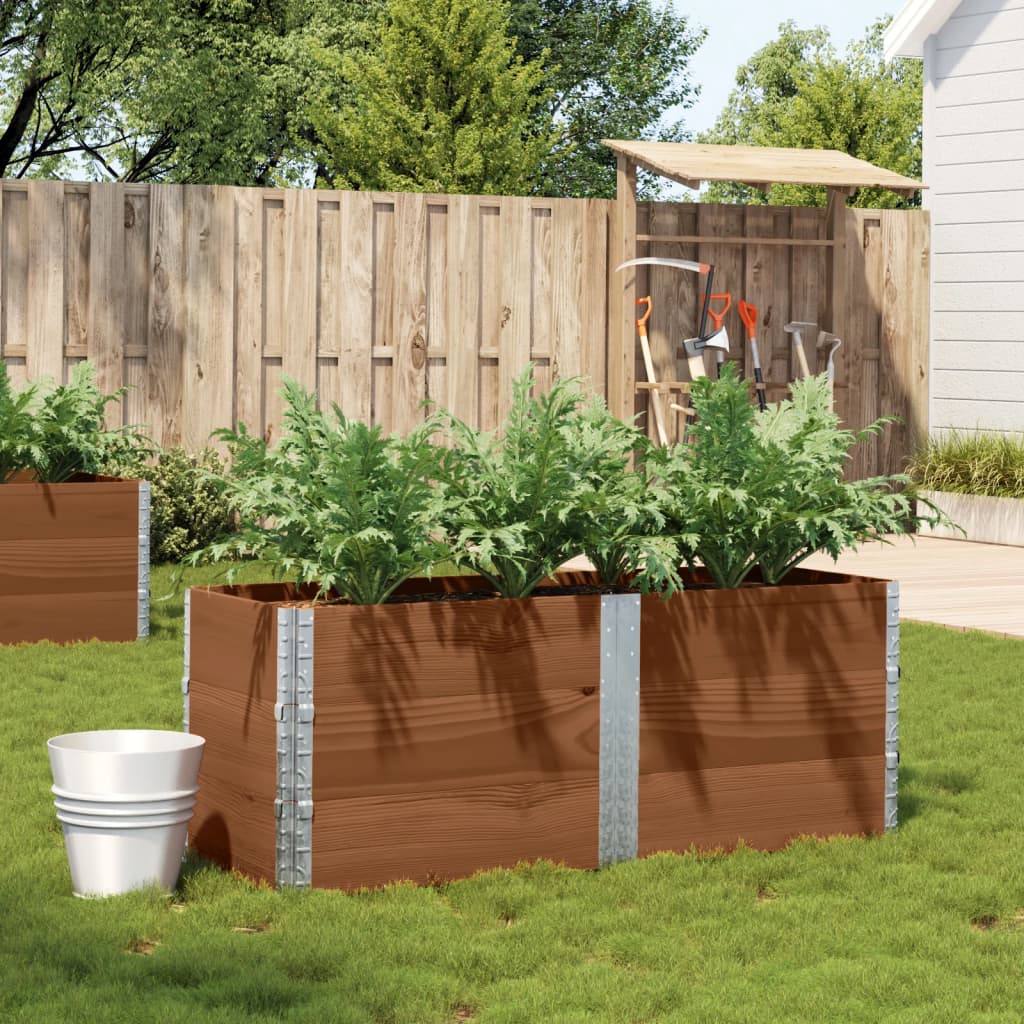 Plantekasse brun 150x50 cm heltre furu vidaXL
