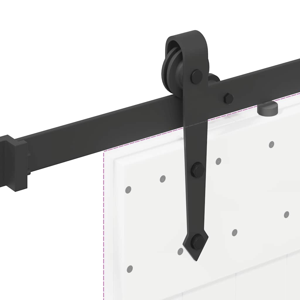 Utstyr for skyvedør 152,5 cm stål svart vidaXL