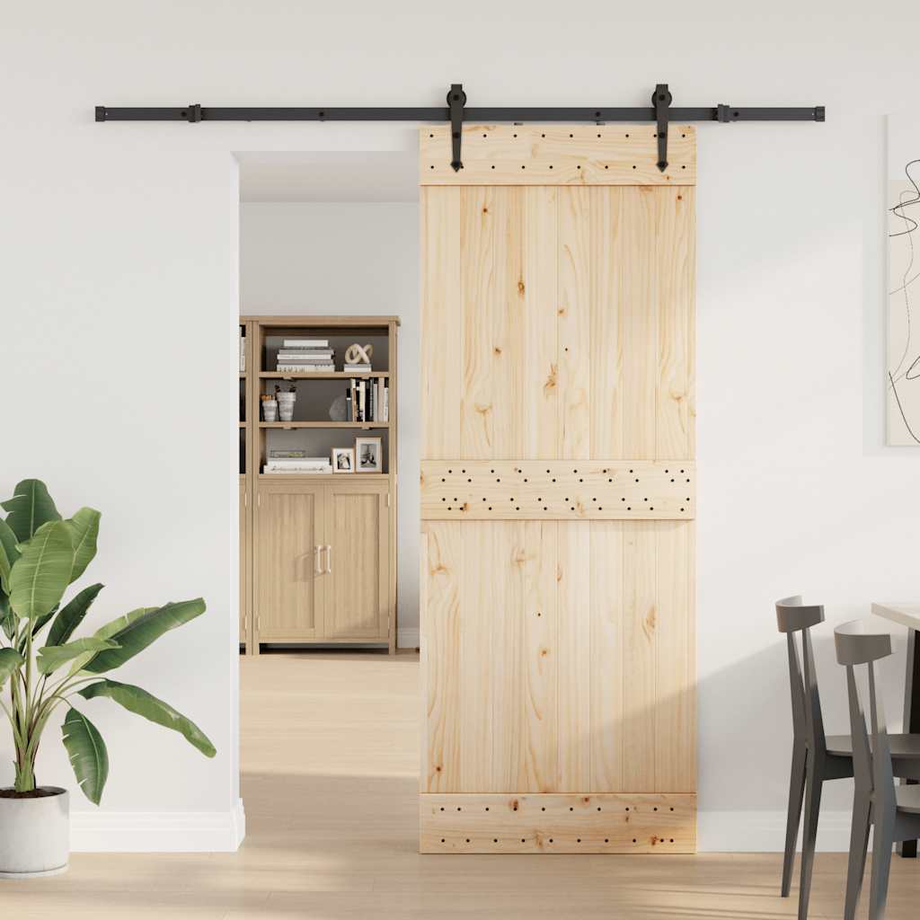 Utstyr for skyvedør 213,5 cm stål svart vidaXL