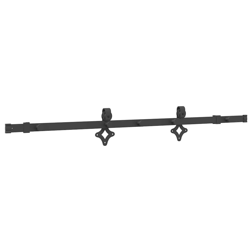 Utstyr for skyvedør 152,5 cm stål svart