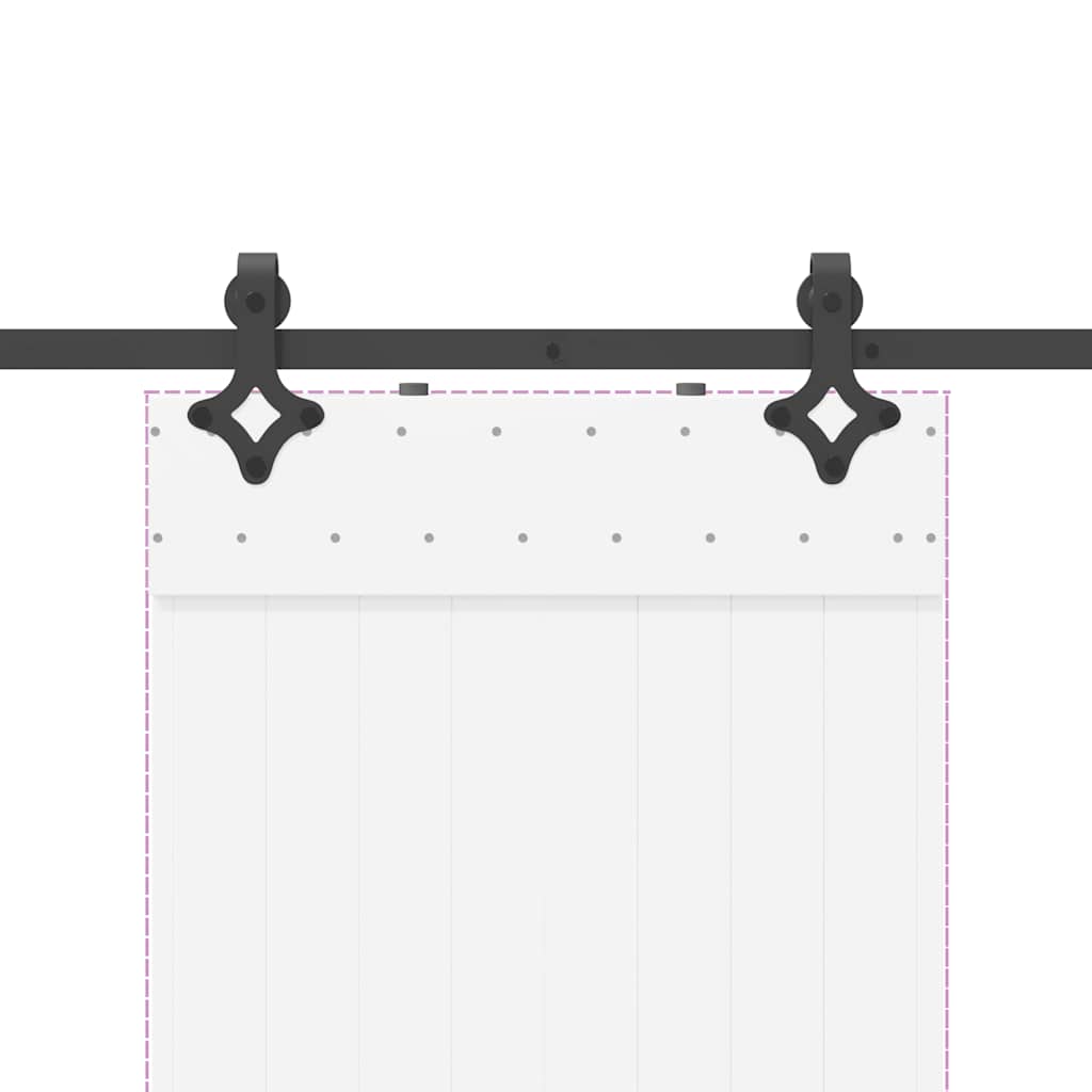 Utstyr for skyvedør 152,5 cm stål svart