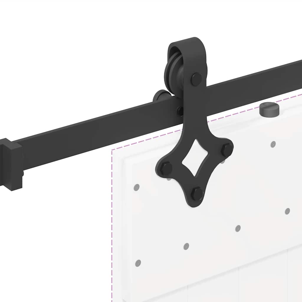 Utstyr for skyvedør 152,5 cm stål svart