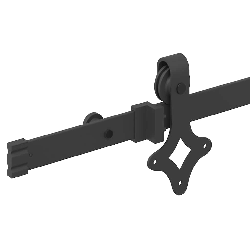 Utstyr for skyvedør 152,5 cm stål svart