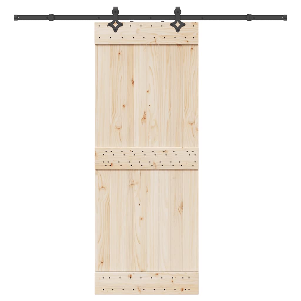 Utstyr for skyvedør 213,5 cm stål svart