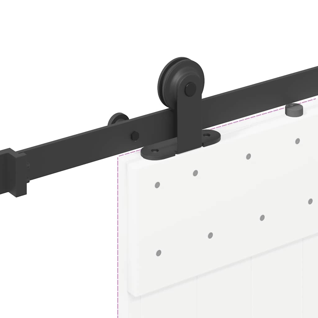 Utstyr for skyvedør 152,5 cm stål svart