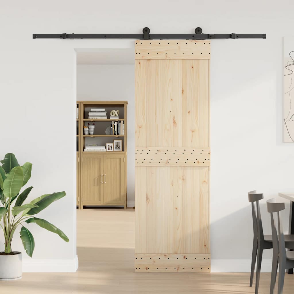 Utstyr for skyvedør 213,5 cm stål svart vidaXL