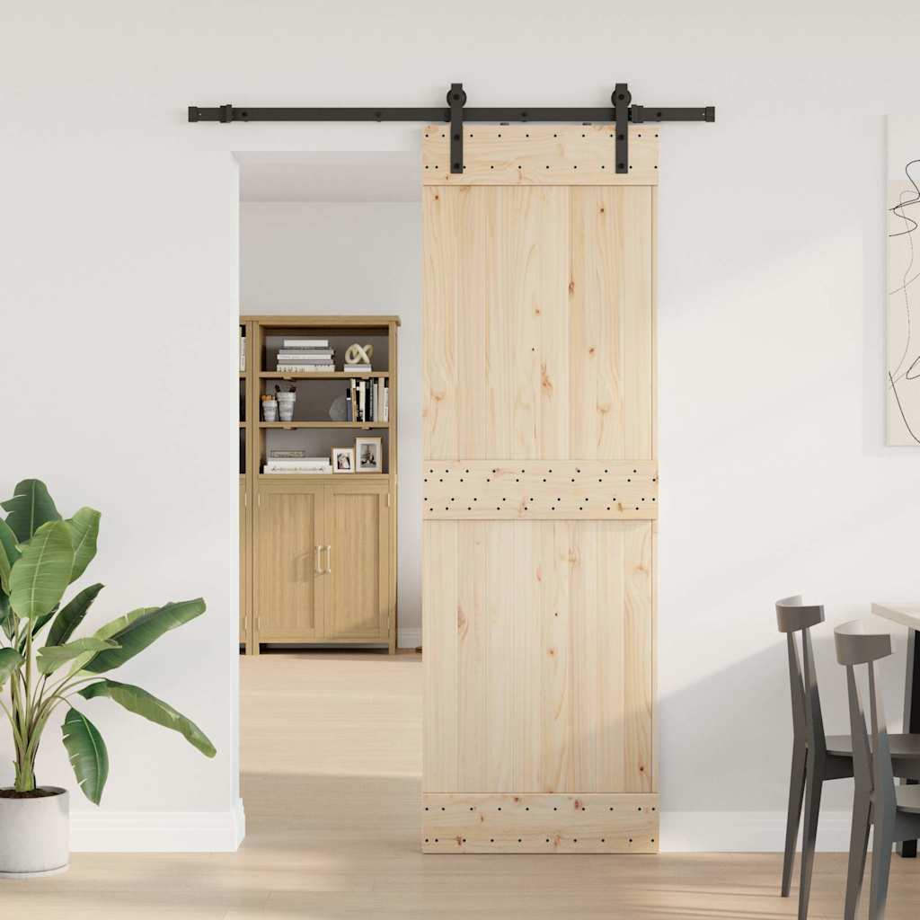 Utstyr for skyvedør 213,5 cm stål svart vidaXL
