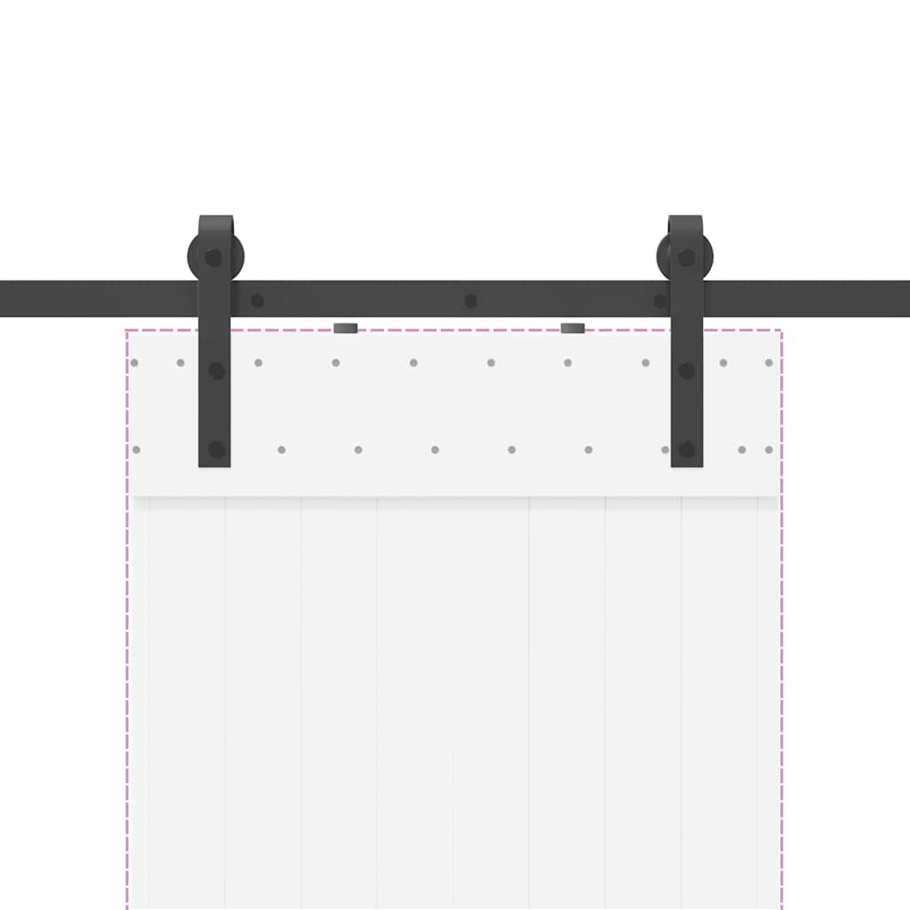 Utstyr for skyvedør 213,5 cm stål svart vidaXL