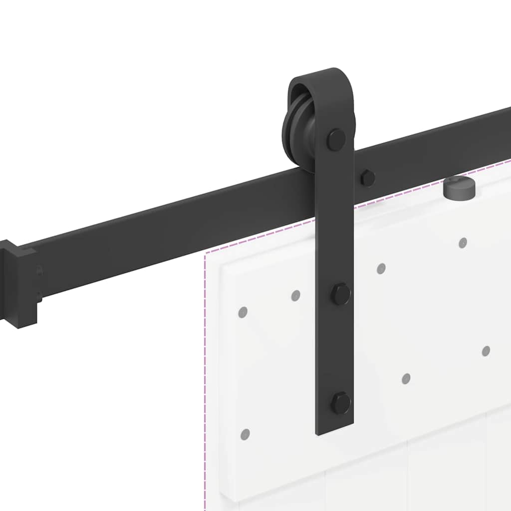 Utstyr for skyvedør 213,5 cm stål svart vidaXL