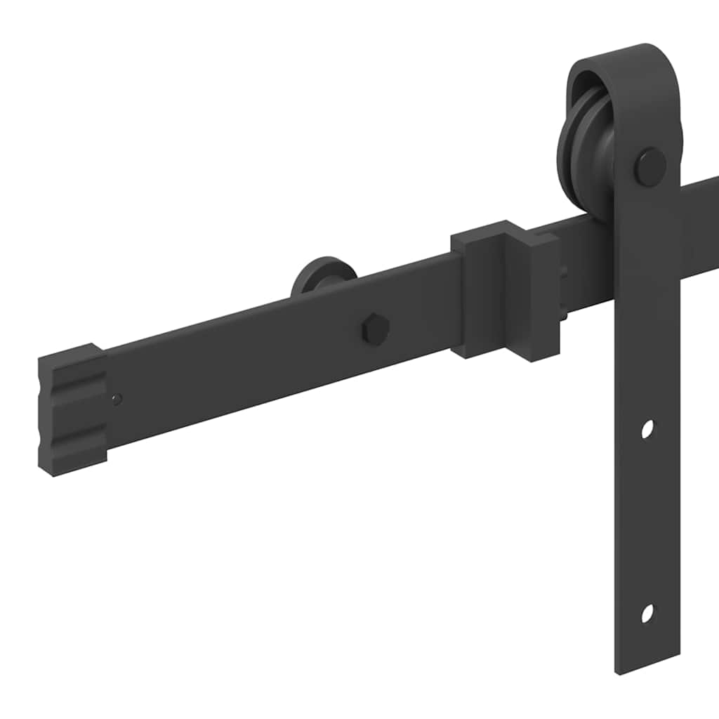 Utstyr for skyvedør 213,5 cm stål svart vidaXL