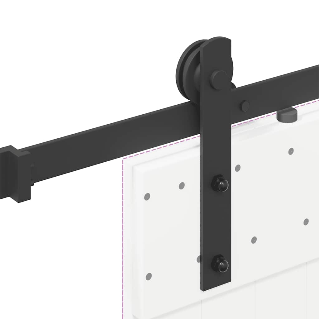 Utstyr for skyvedør 183 cm stål svart