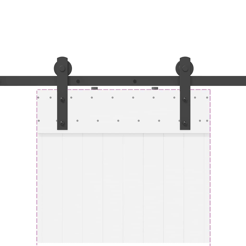 Utstyr for skyvedør 152 cm stål svart