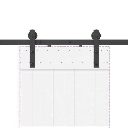 Utstyr for skyvedør 152 cm stål svart