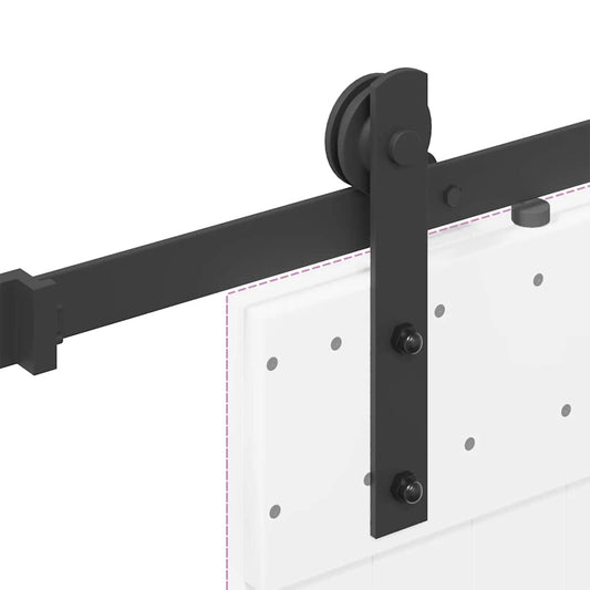 Utstyr for skyvedør 152 cm stål svart